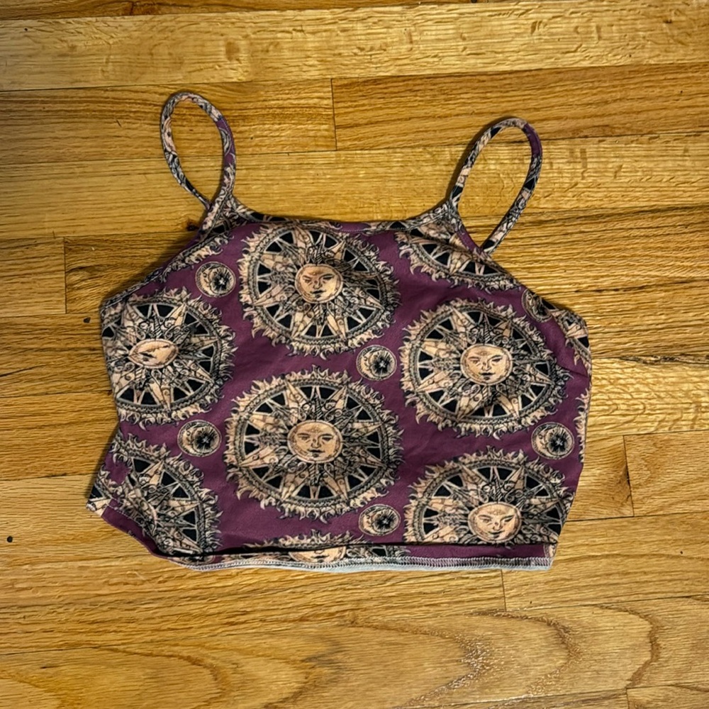 Purple Sun Cropped Tank